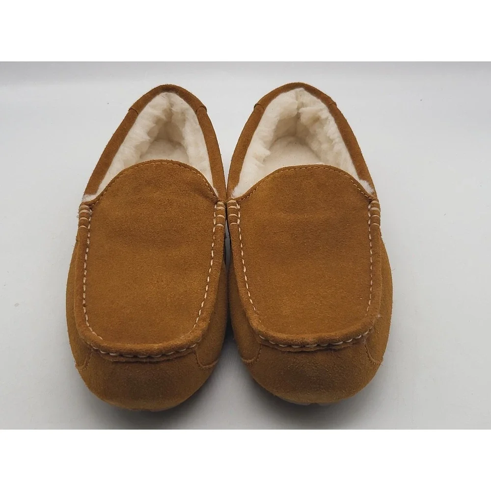 Koolaburra By UGG Tipton Mens‎ 9 Chestnut Suede Moc Slippers Lined 1105893